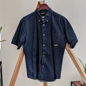 Iron and Resin Blue Speck Short Sleeve Button Down